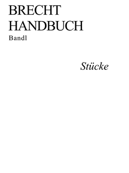 BRECHT HANDBUCH Bandl