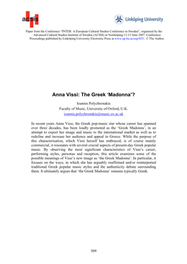 Anna Vissi: the Greek ‘Madonna’?