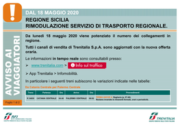 Dal 18 Maggio 2020 Regione Sicilia Rimodulazione Servizio Di Trasporto Regionale