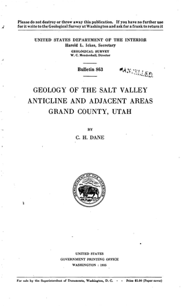 Anticline and Adjacent Areas Grand County, Utah