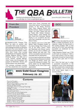 The QBA Bulletin January - March 2015 2
