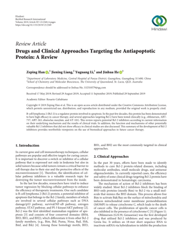 Drugs and Clinical Approaches Targeting the Antiapoptotic Protein: a Review