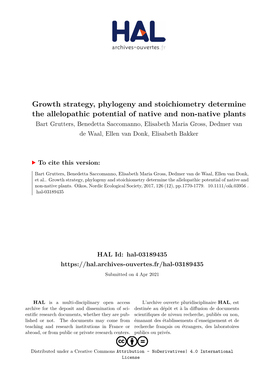 Growth Strategy, Phylogeny and Stoichiometry Determine The