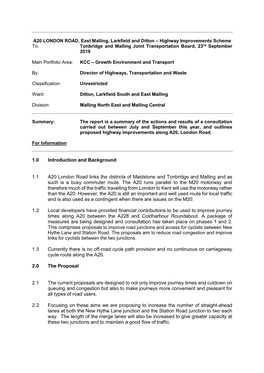 A20 Highway Improvements PDF 138 KB