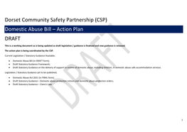 Domestic Abuse Bill – Action Plan DRAFT