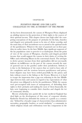 Plympton Priory and the Laity: Challenges to the Authority of the Priory