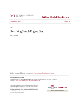 Revisiting Search Engine Bias Eric Goldman