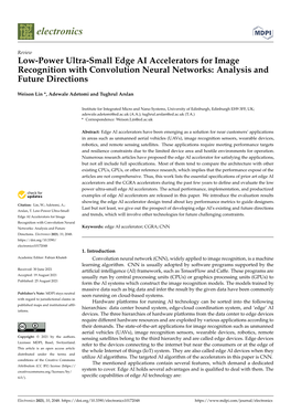 Low-Power Ultra-Small Edge AI Accelerators for Image Recognition with Convolution Neural Networks: Analysis and Future Directions