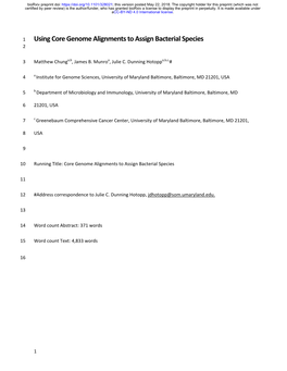 Using Core Genome Alignments to Assign Bacterial Species 2