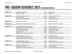 Pre-Season Schedule 2017By Swisshockeynews.Ch