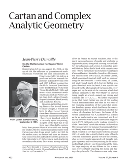 Cartan and Complex Analytic Geometry