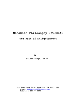 Nanakian Philosophy ( Gurmat )
