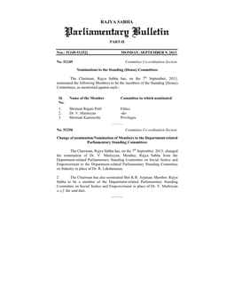 Parliamentary Bulletin