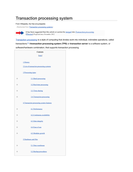 Transaction Processing System