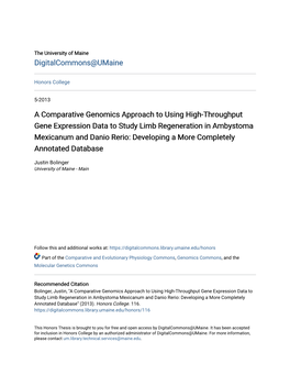 A Comparative Genomics Approach to Using High-Throughput