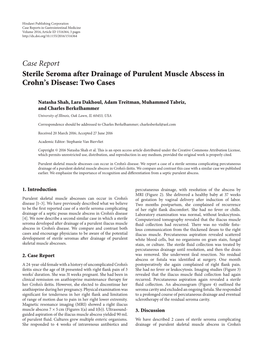 Sterile Seroma After Drainage of Purulent Muscle Abscess in Crohn's