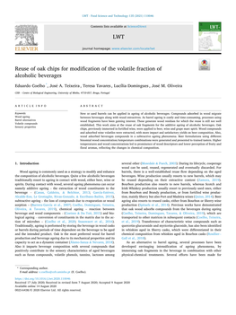 Reuse of Oak Chips for Modification of the Volatile Fraction of Alcoholic Beverages