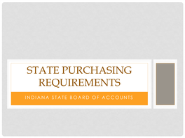 Public Purchasing Requirements