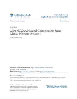 2004 NCCAA National Championship Series Men & Women's Division I