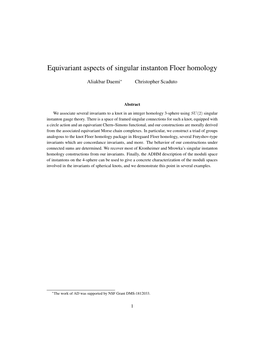 Equivariant Aspects of Singular Instanton Floer Homology