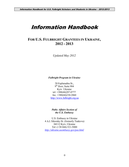 Ukraine Handbook 2012 Revised 12 May 2012