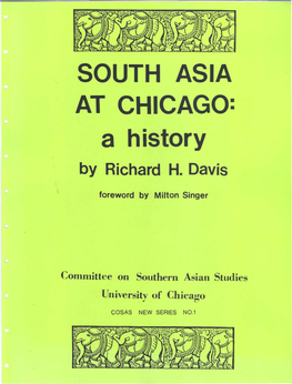 SOUTH ASIA at CHICAGO: a History by Richard H