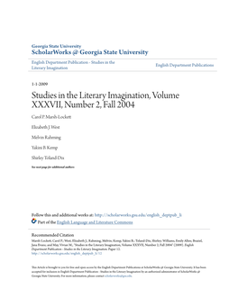 Studies in the Literary Imagination, Volume XXXVII, Number 2, Fall 2004 Carol P