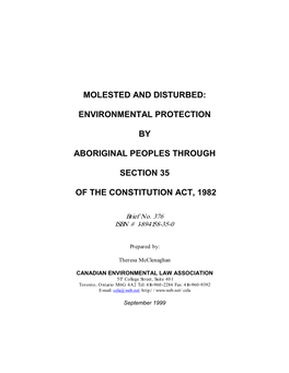 B. Whose Rights Are Environmental Aboriginal and Environmental Treaty Rights?