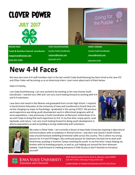 CLOVER POWER New 4-H Faces