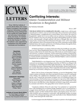 Conflicting Interests: Islamic Fundamentalism and Militant