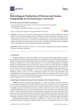 Heterologous Production of Flavour and Aroma Compounds in Saccharomyces Cerevisiae