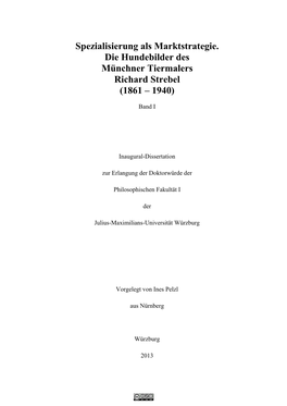 Spezialisierung Als Marktstrategie. Die Hundebilder Des Münchner Tiermalers Richard Strebel (1861 – 1940)