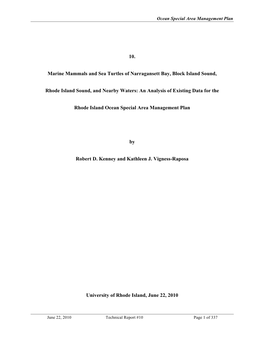 10. Marine Mammals and Sea Turtles of Narragansett Bay, Block Island