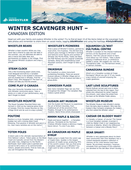 Winter Scavenger Hunt –