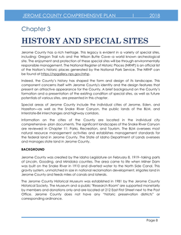 History and Special Sites