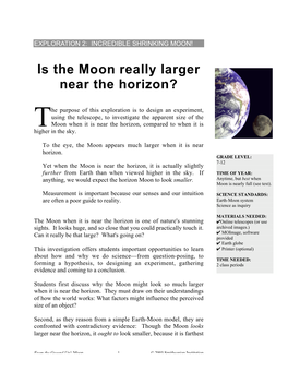Is the Moon Really Larger Near the Horizon?