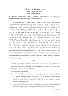 Studium Uwarunkowań I Kierunków Zagospodarowania Przestrzennego Gminy Jemielnica