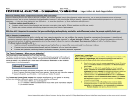 HISTORICAL ANALYSIS – Comparing / Contrasting …Imperialists & Anti-Imperialists