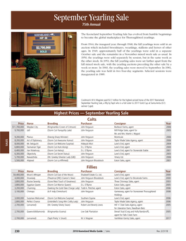 September Yearling Sale 75Th Annual