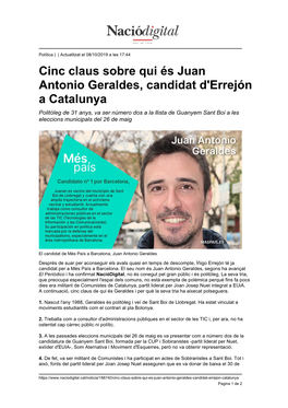 Cinc Claus Sobre Qui És Juan Antonio Geraldes, Candidat D'errejón A