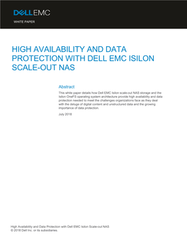 High Availability and Data Protection with Dell Emc Isilon Scale-Out Nas