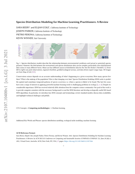 Species Distribution Modeling for Machine Learning Practitioners: a Review