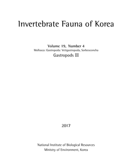 Invertebrate Fauna of Korea