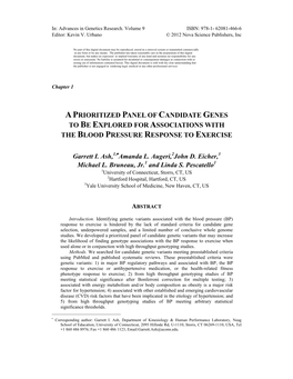 Aprioritized Panel of Candidate Genes