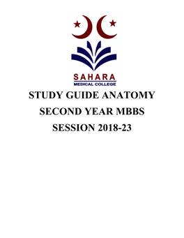 Study Guide Anatomy Second Year Mbbs Session 2018-23