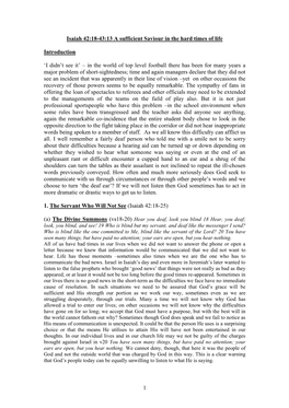 1 Isaiah 42:18-43:13 a Sufficient Saviour in the Hard Times of Life