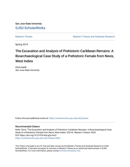 The Excavation and Analysis of Prehistoric Caribbean Remains: a Bioarchaeological Case Study of a Prehistoric Female from Nevis, West Indies