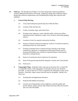 14. Fishways. the Introduction (Chapter 1) for These Design Data