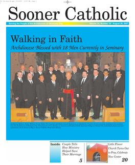 SC for Aug 26.Qxd 9/5/2007 11:57 AM Page 1 Sooner Catholic Serving the People of the Archdiocese of Oklahoma City Volume 34, Number 16 * August 26, 2007