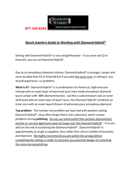 877-342-6342 Bench Jewelers Guide to Working